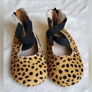 Monkey Feet Cheetah Dot Zipper Ballet Kids Shoes